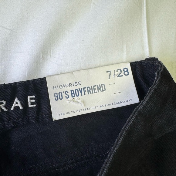 Distressed 90’s Black Jeans with Studded Details Gemma Rae boyfriend 7/28 - Picture 5 of 7